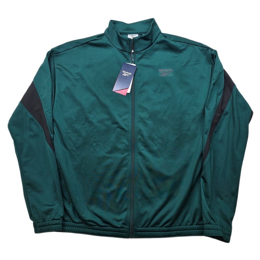Reebok Track‎ Jacket Mens Medium Regular Fit Green Solid Coat NEW